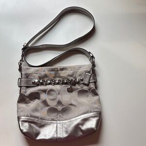 Coach Signature Crossbody Bag Silver